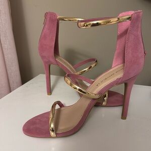 Pink and gold heels